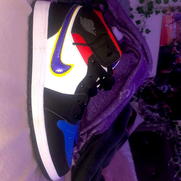 Jordan 1s black white purple red blue yellow